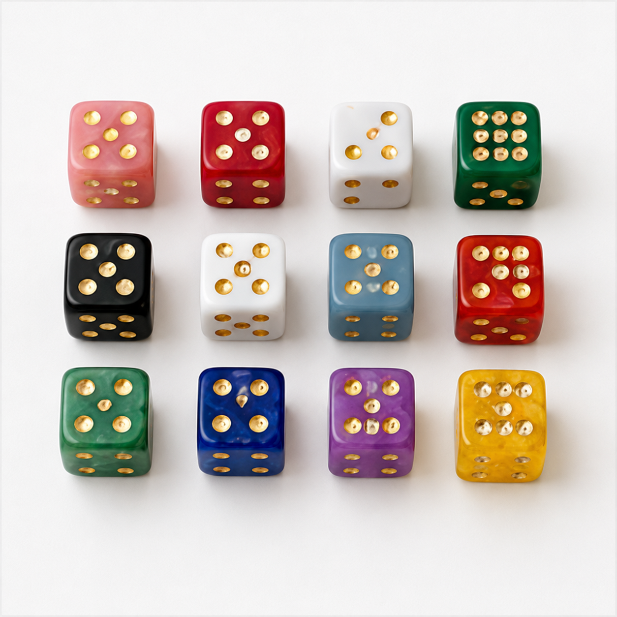 Natural Stone Mahjong Dice Set of 2